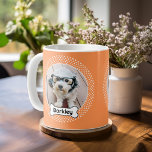 Dog Bone and Polka Dot Pet Photo Frame Coffee Mug<br><div class="desc">A fun way to display a photo of your favourite pet. The polka dot border frames a cute picture and the dog name is inside of a cartoon dog bone. Add your favourite puppy picture and make a cute keepsake of the family pets.</div>