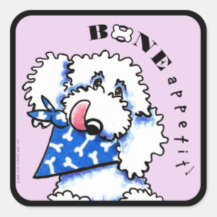 Dog Bone Appetit! Gourmet Pet Foods Thistle Square Sticker