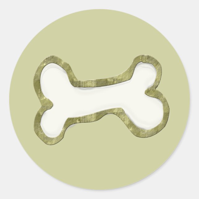 Dog Bone Art Gifts Classic Round Sticker (Front)