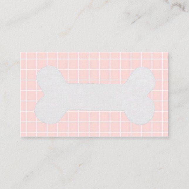 Dog Bone Business Card, Pink Business Card (Front)