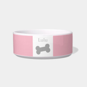 cute girl dog bowls