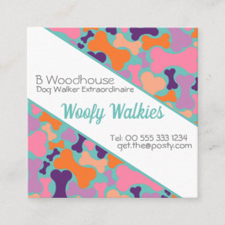 dog bone design business Stationery Square Business Card