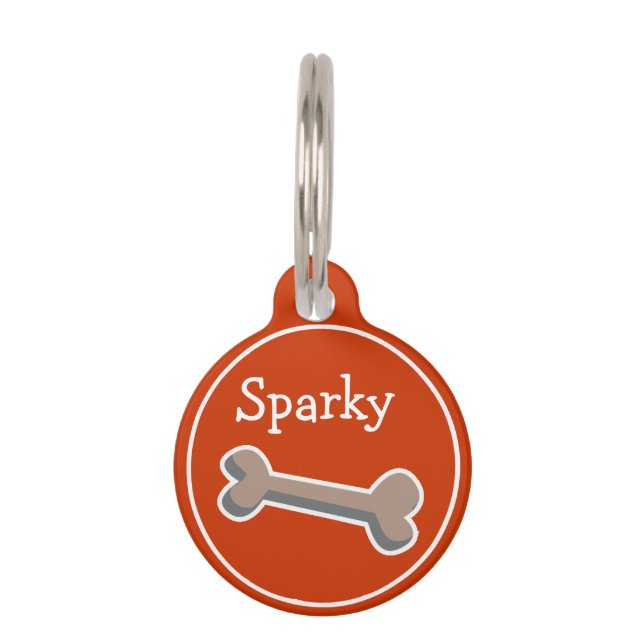 Dog Bone Design Pet Tag (Front)