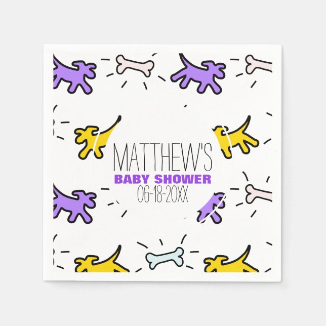 Dog Bone Graffiti Style baby Shower P Napkins 1 (Front)