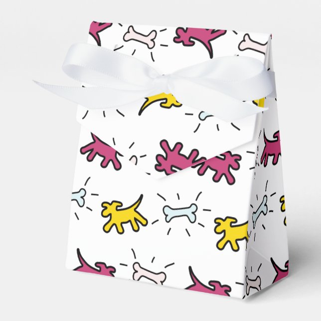 Dog Bone Graffiti Style Choose Colour Favour Box 2 (Front Side)