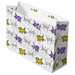Dog Bone Graffiti Style Choose Colour L Gift Bag 1