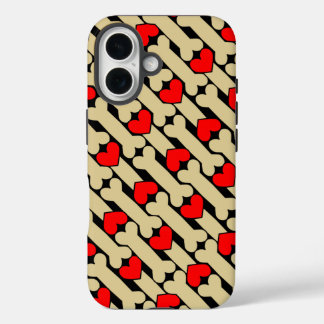 Dog Bone Hearts iPhone 16 Case