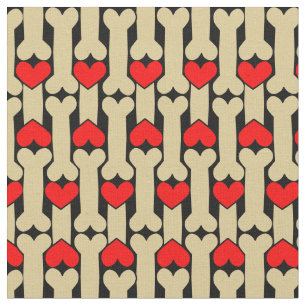 Dog Bone Hearts Fabric