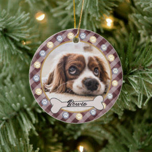 Dog Bone Name Paws Christmas     Ceramic Ornament