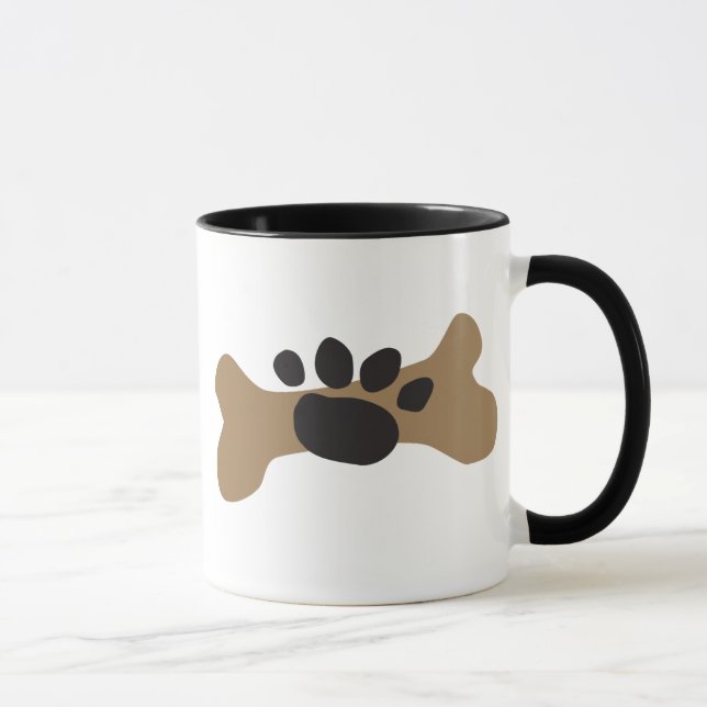 Dog Bone & Paw Print Mug (Right)