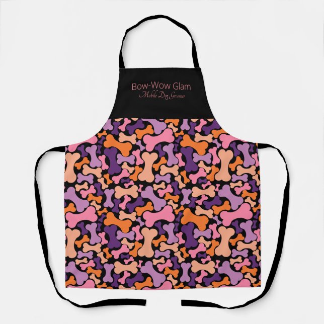 dog bone pet services apron (Front)