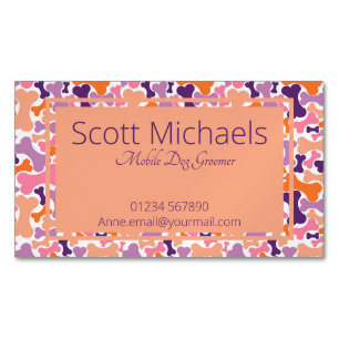 dog bone pet services business card magnet