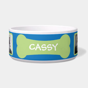 Dog Bone Photo Personalized Pet Bowl