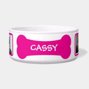 cute girl dog bowls