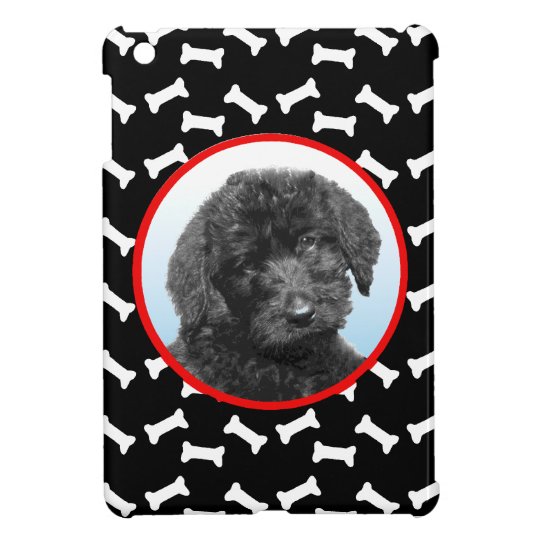 Dog Bone Print Custom Pet Photo Black White iPad Mini Case
