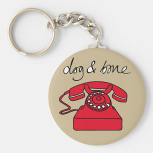 Dog & Bone Telephone Cockney Rhyming Slang Keyring