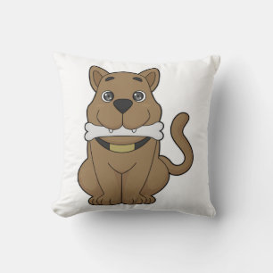 Dog Bone Throw Pillow