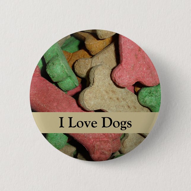 Dog Bones 2 Inch Round Button (Front)