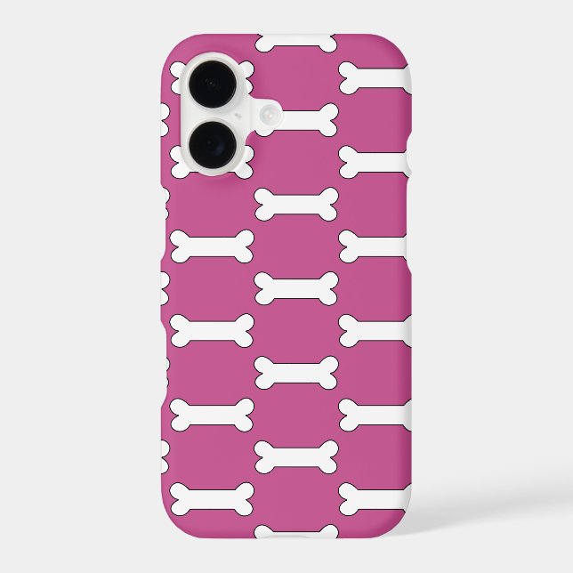 Dog Bones Design Pattern Pink Background (Verso)