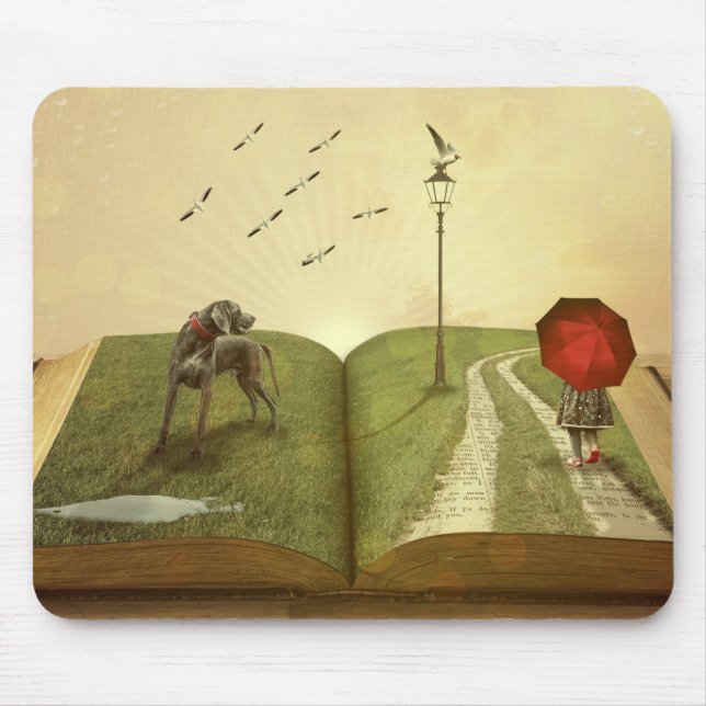 Dog & Book Mouse Pad (Front)