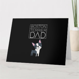 Dog Boston Terrier Dad  Mens  I Love Cute Funny Card