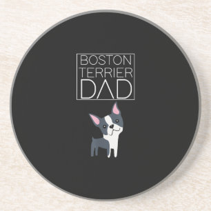 Dog Boston Terrier Dad  Mens  I Love Cute Funny Coaster