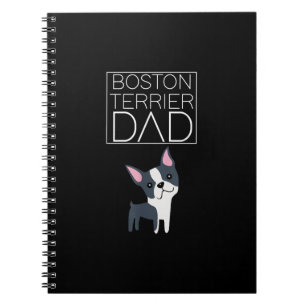 Dog Boston Terrier Dad  Mens  I Love Cute Funny Notebook