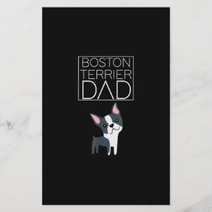 Dog Boston Terrier Dad  Mens  I Love Cute Funny Stationery