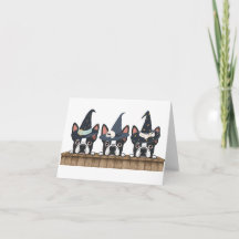 Dog Boston Terrier Halloween Fun Folded Note Card