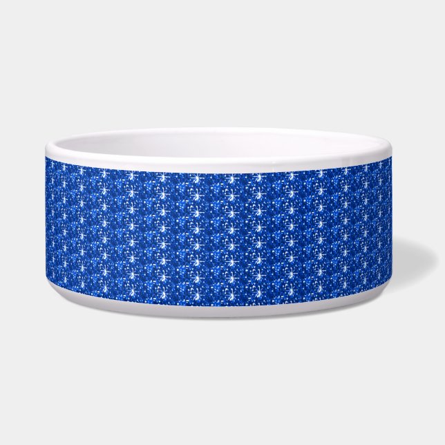 Dog Bowl Blue Glitter (Front)