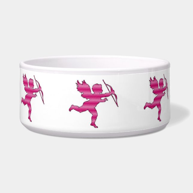 Dog Bowl Cupid Pink Glitter (Front)