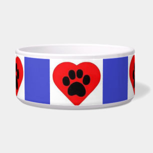 Dog Bowl Paw Heart