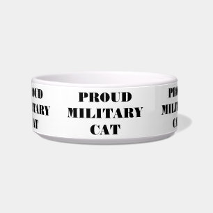 Dog Bowl Proud Military Cat