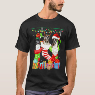 Dog Boxer Christmas Socks Xmas Pajama Pet Puppy T-Shirt