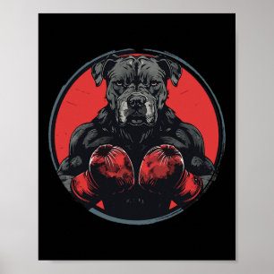 Dog Boxer Fighter Boxing Men Women Kids Poster