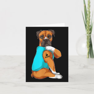 Dog Boxer I Love Mom Tattoo Apparel Dog Mom Gifts  Card