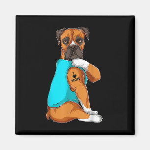 Dog Boxer I Love Mom Tattoo Apparel Dog Mom Gifts Magnet