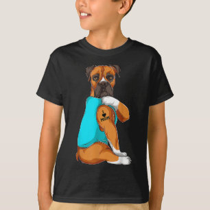 Dog Boxer I Love Mom Tattoo Apparel Dog Mom Gifts T-Shirt