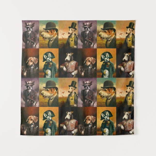 Dog Breed Characters Tapestry (Front)