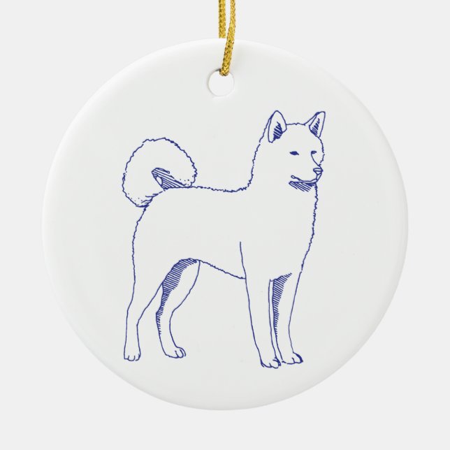 Dog breed Shiba Inu Ceramic Ornament (Front)