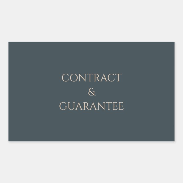 Dog Breeder Folder Label CONTRACT & GUARANTEE (Front)
