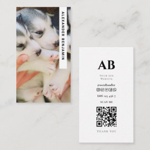 Dog Breeder  & Groomer Photo QR Code Business Card