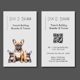 Dog Breeder Trainer French Bulldog Animals Care  Business Card