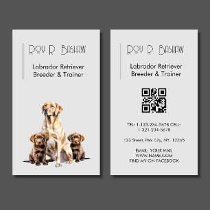 Dog Breeder Trainer Labrador Retriever QR Code  Business Card