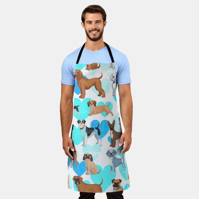 Dog Breeds Pattern All-Over Print Apron (Worn)