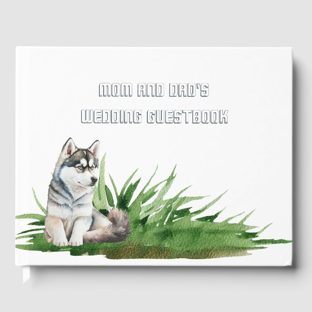 Dog Bride and Groom Pet Wedding Guest Book (Front)