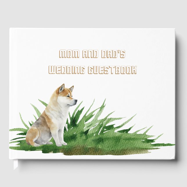 Dog Bride and Groom Pet Wedding Guest Book (Front)