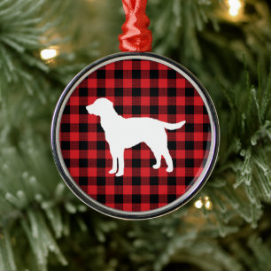 Dog Buffalo Check Mountain Metal Ornament