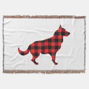 Dog Buffalo Plaid Design Throw Blanket