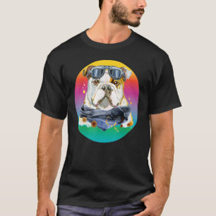Dog Bulldog Womens Colorful English Bulldog Mens T-Shirt